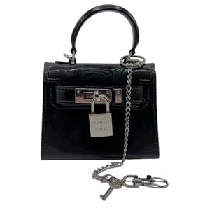 NWT Kendall & Kylie Black Mini Bag with Silver Lock and Chain